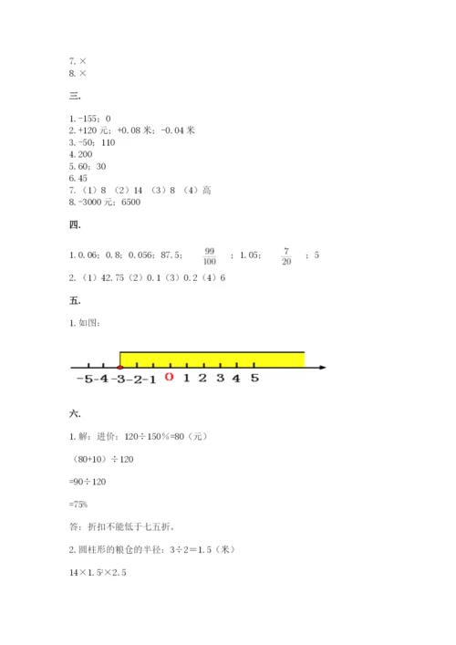 实用小学数学青岛版六年级下册期末测试卷含答案.docx