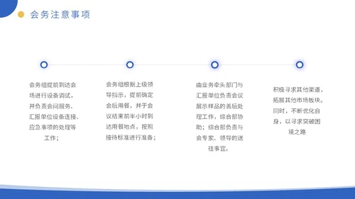 蓝色商务线条插画会议议程及筹备模板动态PPT会议流程