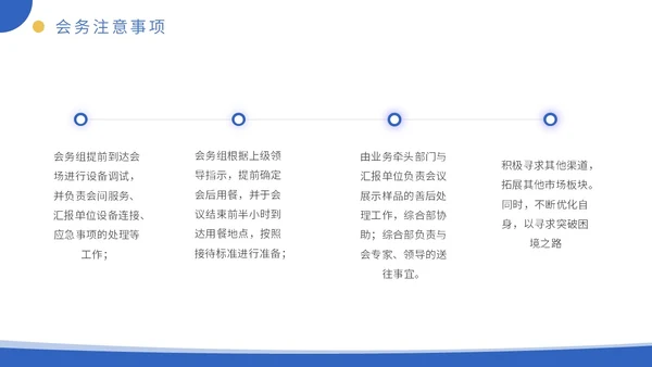 蓝色商务线条插画会议议程及筹备模板动态PPT会议流程