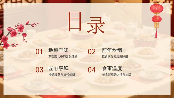 中国风中国特色美食旅行攻略PPT模板
