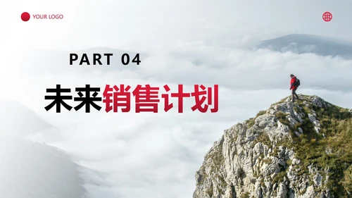 实景励志大气销售工作总结PPT模板