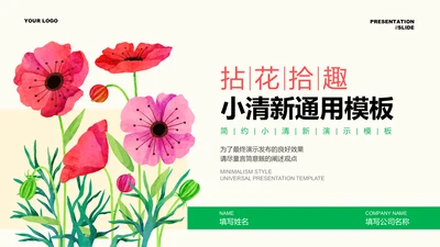 彩色插画小清新通用PPT演示模板