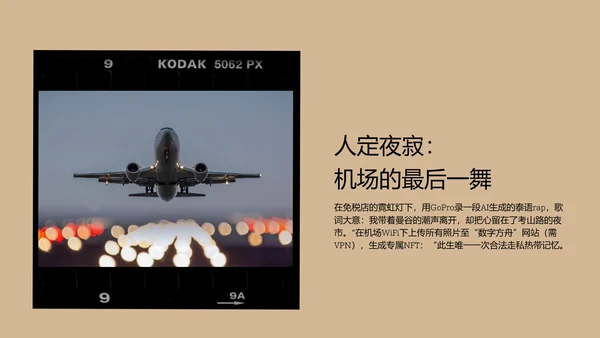 棕色复古胶片风泰国旅游攻略PPT模板