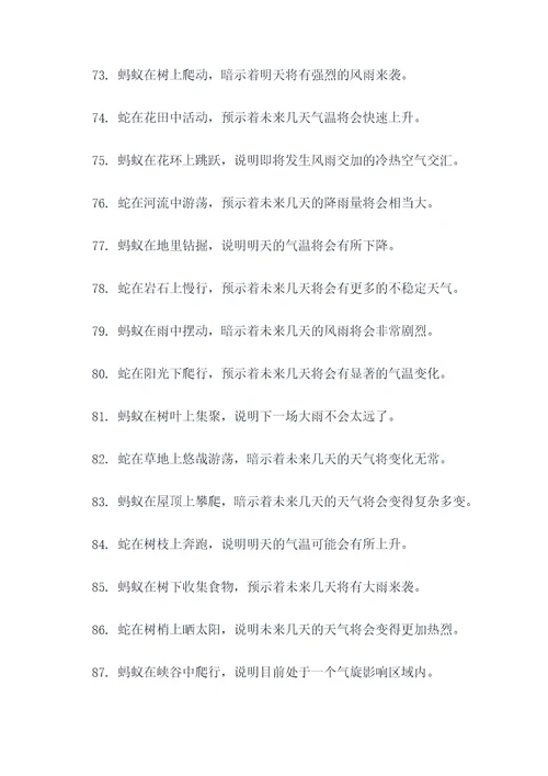 蚂蚁和蛇的天气谚语