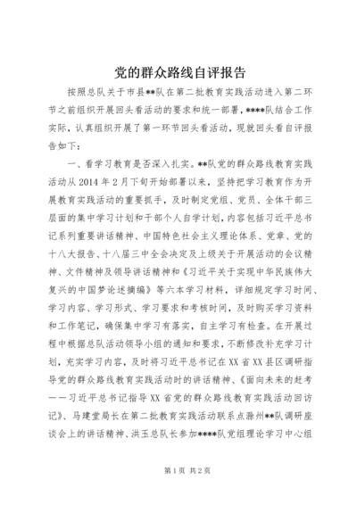 党的群众路线自评报告.docx