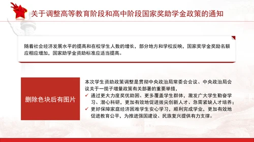 关于调整高等教育阶段和高中阶段国家奖助学金政策的通知全文学习PPT