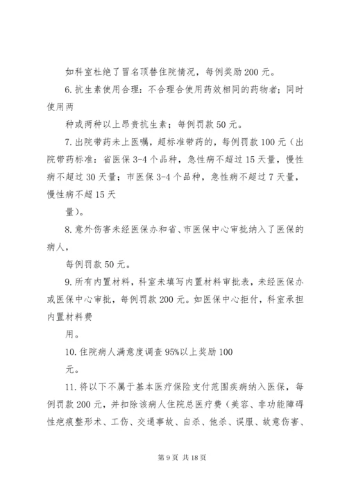 医保管理内部考评及奖惩制度.docx