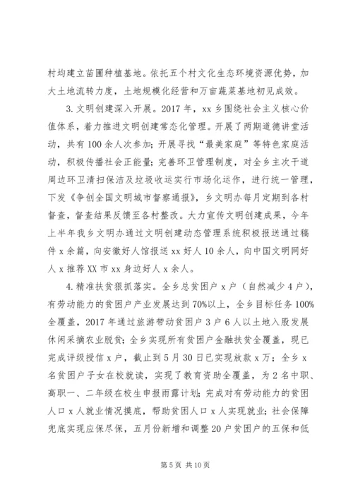 乡镇某年上半年工作总结及下半年工作安排.docx