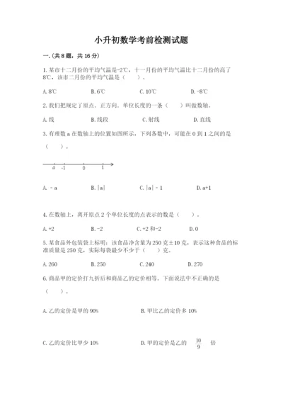 小升初数学考前检测试题附参考答案（精练）.docx