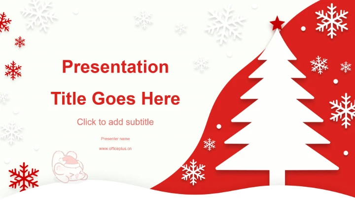 红色简约风眠眠兔圣诞活动策划PPT主题