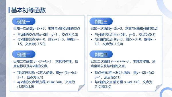 蓝色极简风函数专题复习PPT模板