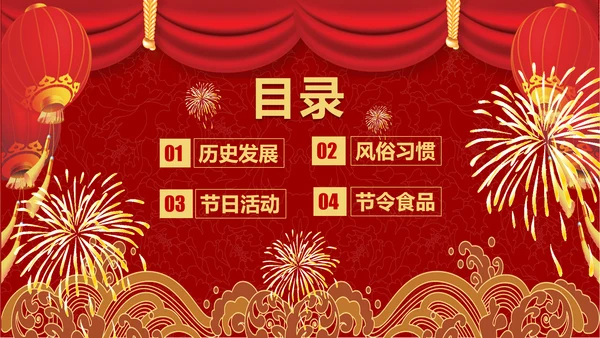 中国传统文化春节习俗PPT模板