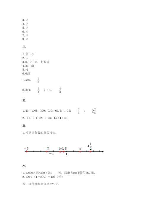 人教版小升初数学模拟试卷附答案（培优b卷）.docx