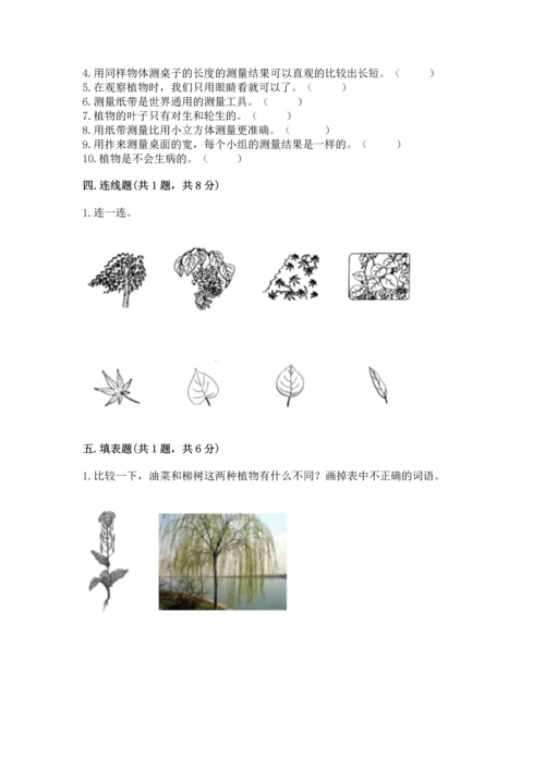 教科版小学一年级上册科学期末测试卷完美版.docx