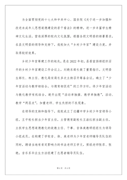 2022乡村学校少年宫活动自查报告.docx