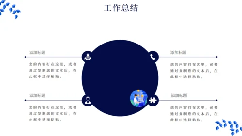 简约扁平化现代商务工作总结汇报通用PPT模板
