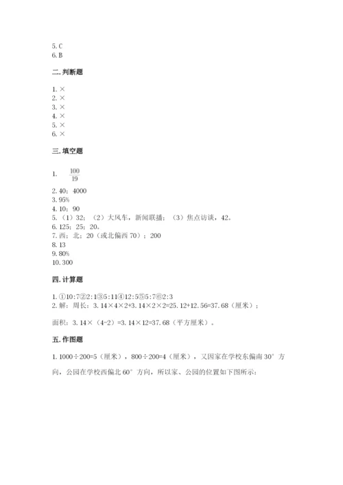 人教版六年级上册数学期末测试卷含答案【达标题】.docx