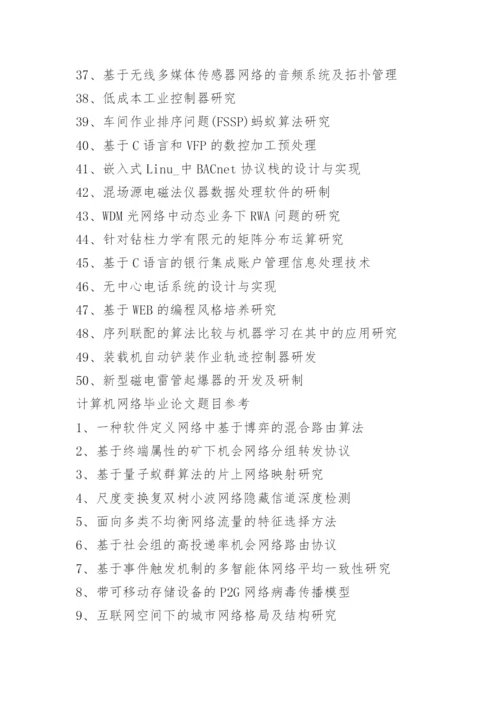 2021计算机专业的毕业论文题目有哪些.docx