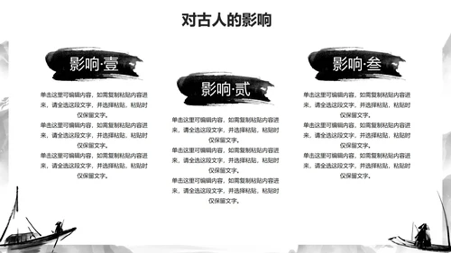 黑色古风水墨插画传统文化主题教育PPT模板