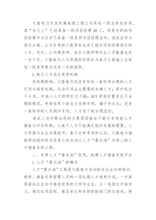 浅谈人才蓄水池储备系统的构建与应用论文.docx