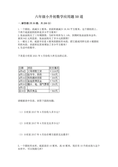 六年级小升初数学应用题50道（历年真题）.docx