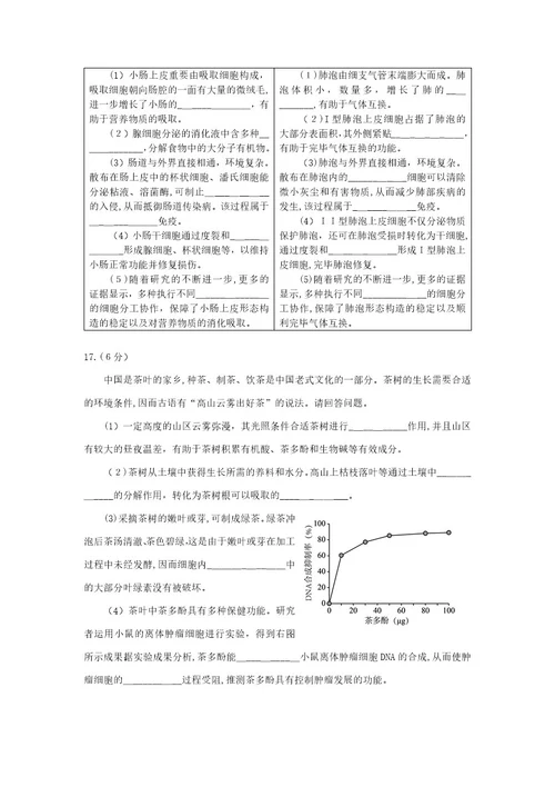 北京市海淀区初三生物一模试题及答案