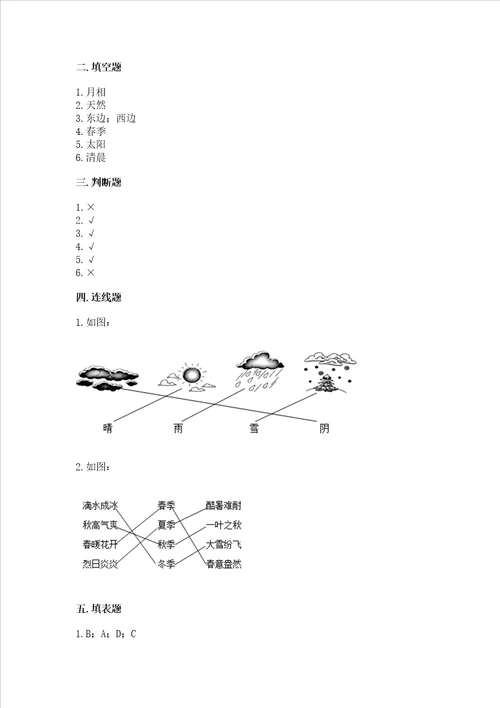 新教科版二年级上册科学期末测试卷及参考答案研优卷