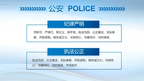 蓝色大气警察述职报告动态PPT模板