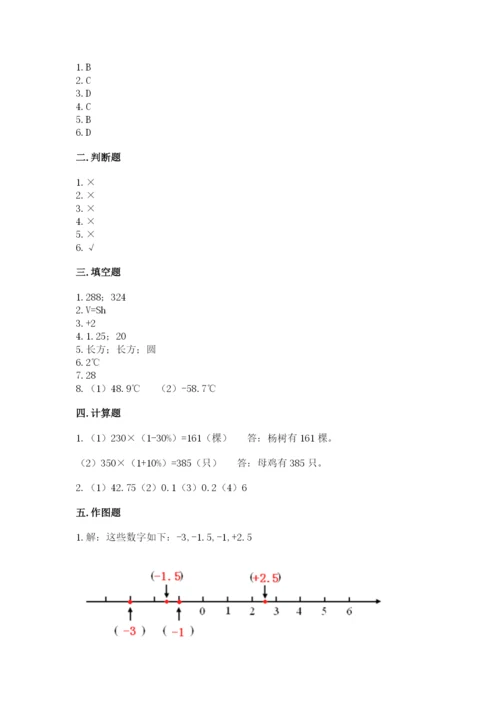 成都市彭州市六年级下册数学期末测试卷及参考答案一套.docx