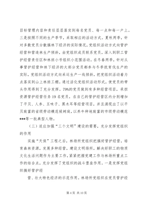 林业局党组织发挥作用情况汇报 (2).docx