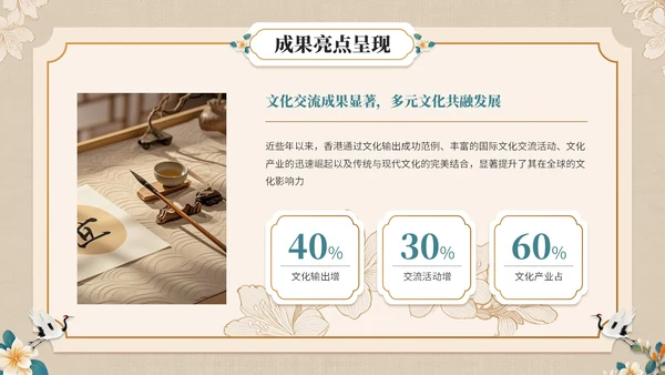 青橙双色中国风纪念香港回归周年活动PPT模板