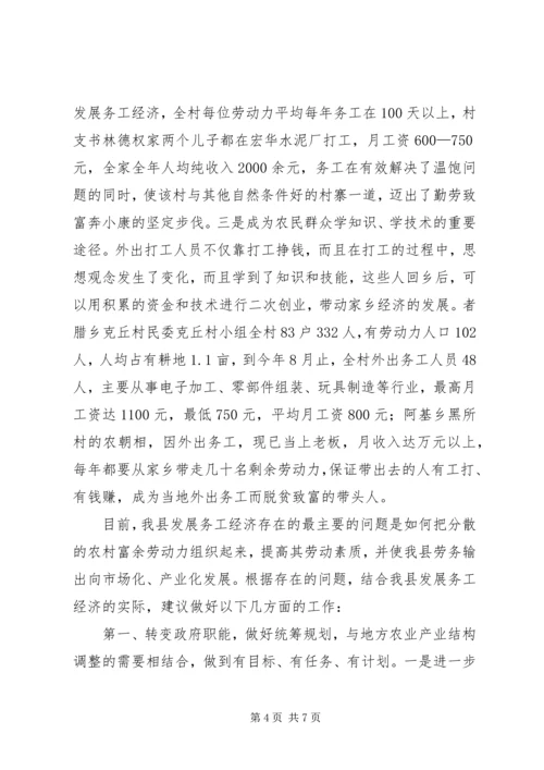 关于XX县区发展务工经济的调查与思考 (5).docx