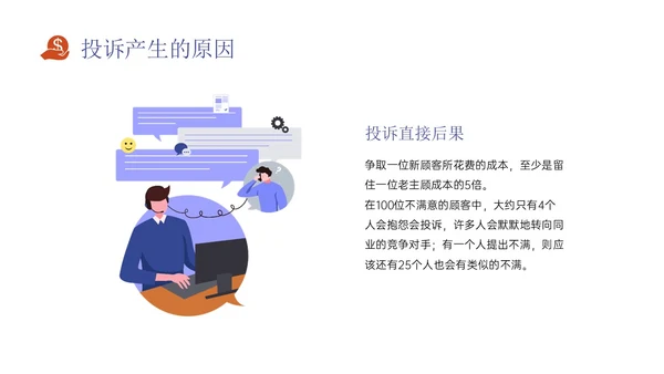红蓝色扁平插画风银行投诉处理培训PPT课件