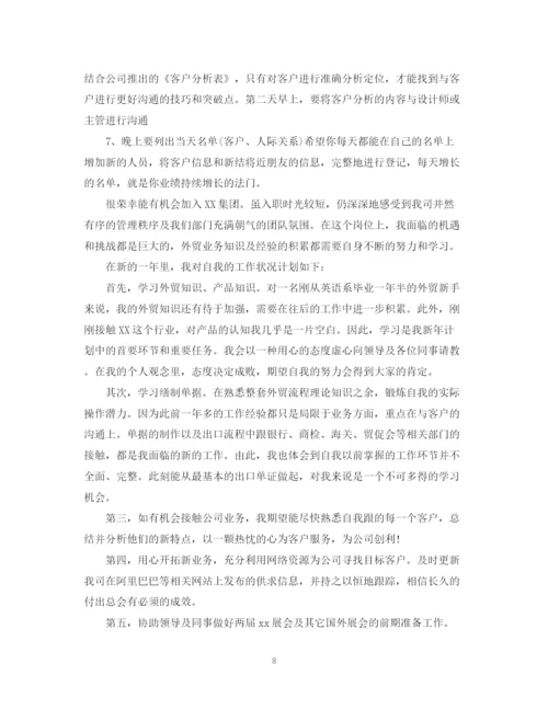 精编之外贸业务员个人工作计划范文.docx