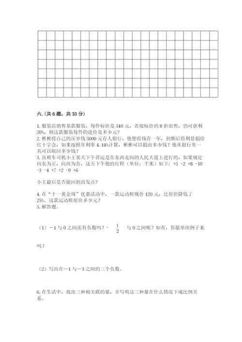 河南省平顶山市六年级下册数学期末考试试卷含答案（达标题）.docx