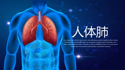 蓝色医疗人体肺系统动态PPT
