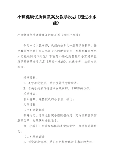 小班健康优质课教案及教学反思《越过小水洼》.docx