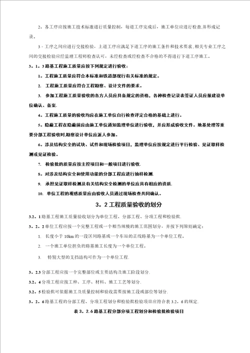 高速铁路路基工程施工质量验收暂行标准正文