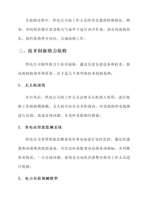 供电公司台风先进事迹
