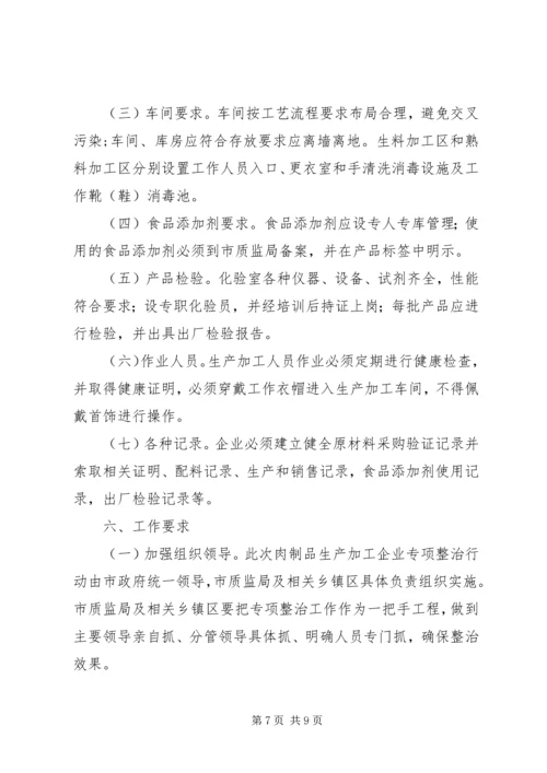 肉制品生产加工企业专项整治工作方案 (2).docx