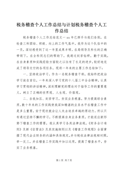 税务稽查个人工作总结与计划税务稽查个人工作总结.docx