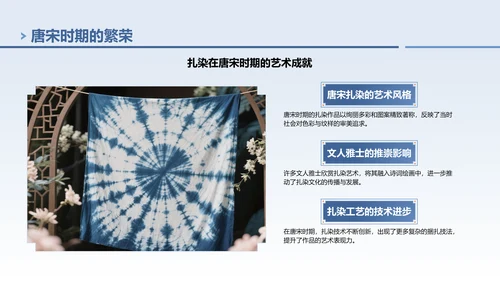 蓝色中国风非遗扎染文化技艺PPT模板
