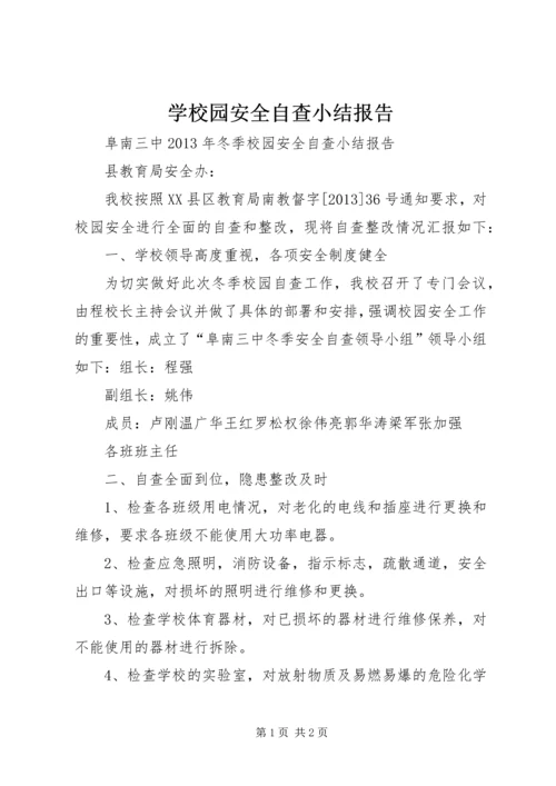 学校园安全自查小结报告精编.docx