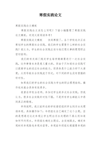 寒假实践论文精选.docx