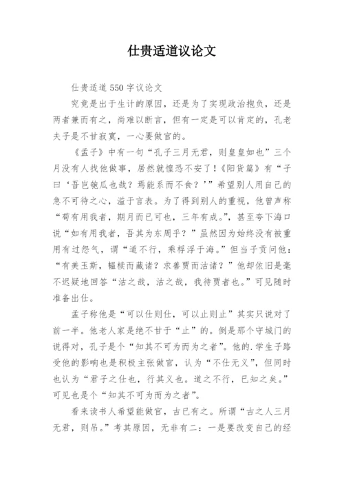 仕贵适道议论文.docx