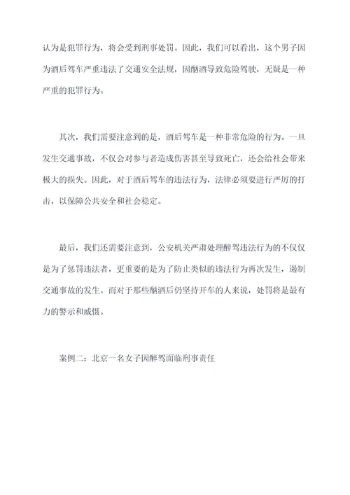 醉驾被处分案例剖析