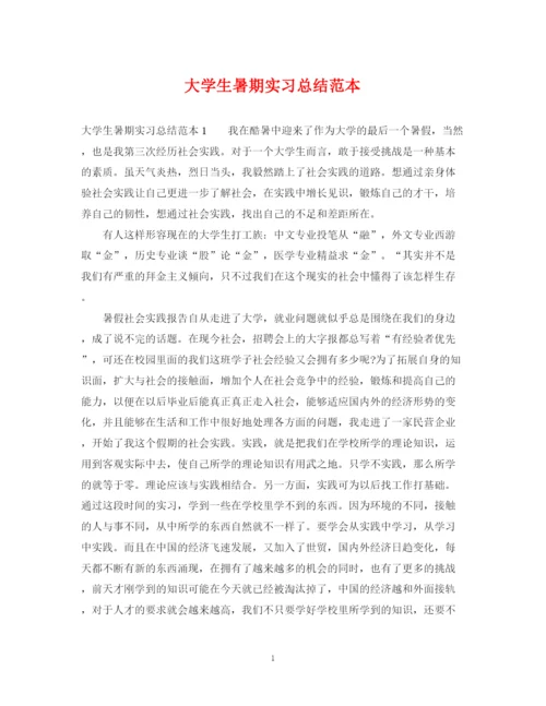 精编之大学生暑期实习总结范本.docx