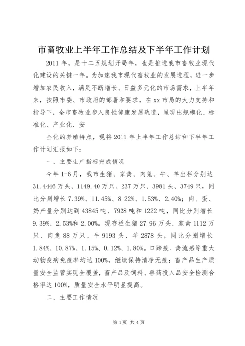 市畜牧业上半年工作总结及下半年工作计划 (6).docx