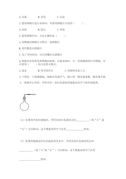 教科版小学三年级上册科学期末测试卷（考点精练）.docx