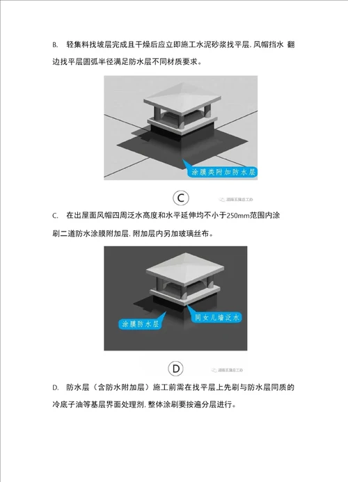 出屋面风帽防水工艺流程